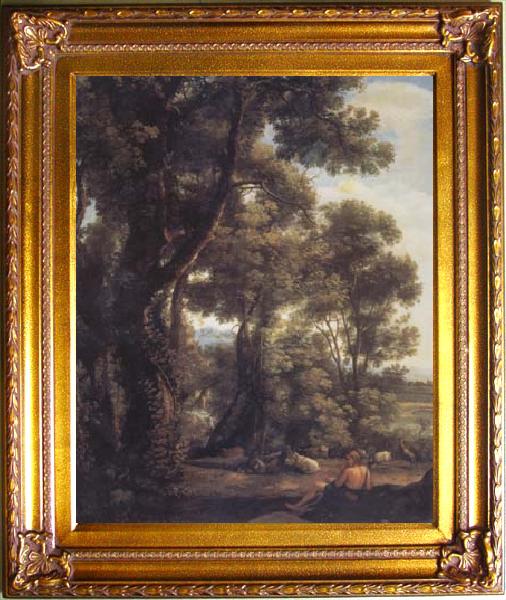 framed  Claude Lorrain Landscape with a Goatherd (mk17), Ta142